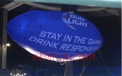 Bud light football blimp at superbowl party 2014